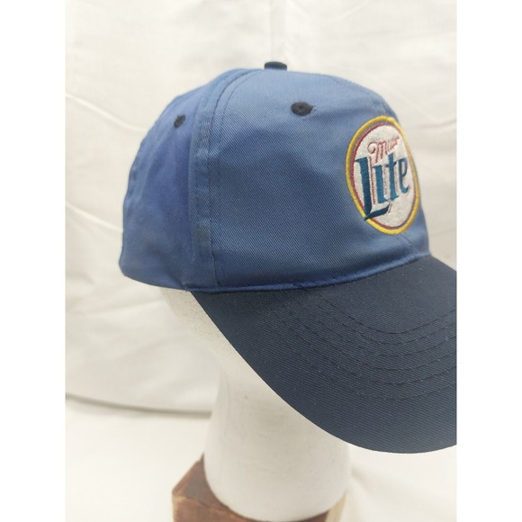 Vintage Miller Lite Beer Blue Embroidered Logo Baseball Cap Snapback Blue - Picture 5 of 11